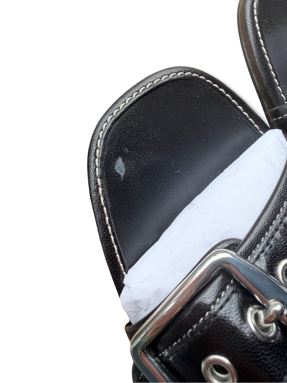 Coach Margot Leather Sandals Black kitten heels mules Revolve 9 - Picture 6 of 11